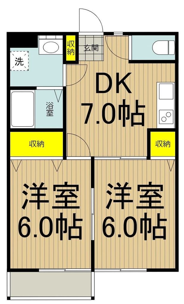 昭島市大神町のアパートの間取り