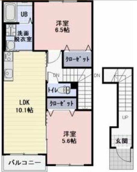 栗東市上鈎のアパートの間取り