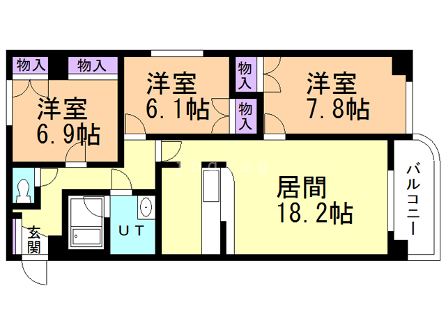 札幌市白石区東札幌五条のマンションの間取り