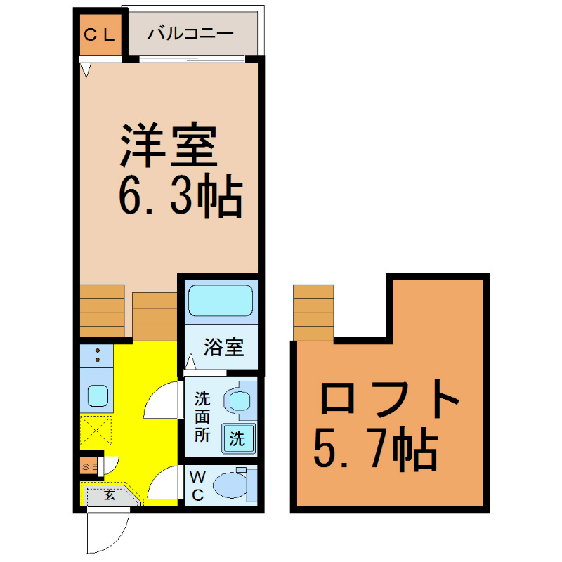 名古屋市熱田区二番のアパートの間取り