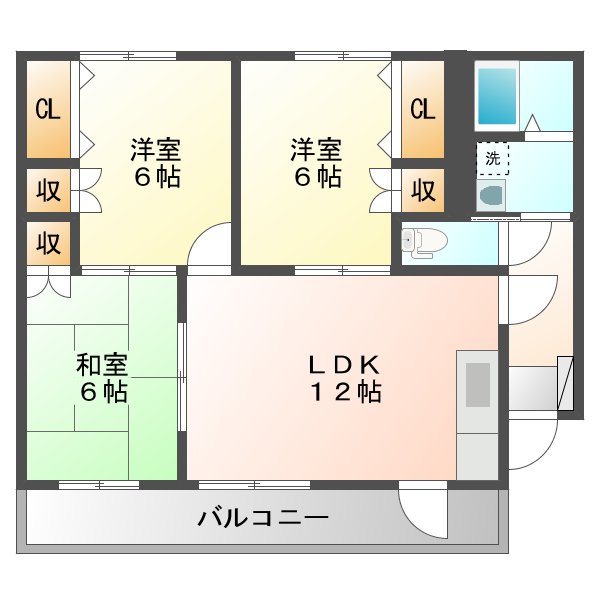 熊本市東区長嶺東のマンションの間取り