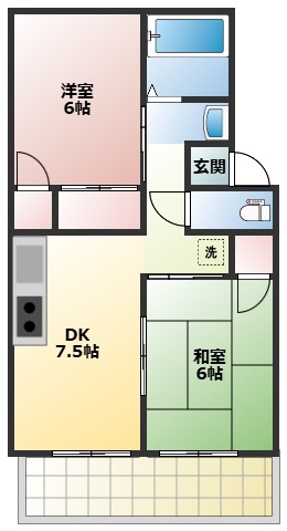 烏城コーポCの間取り