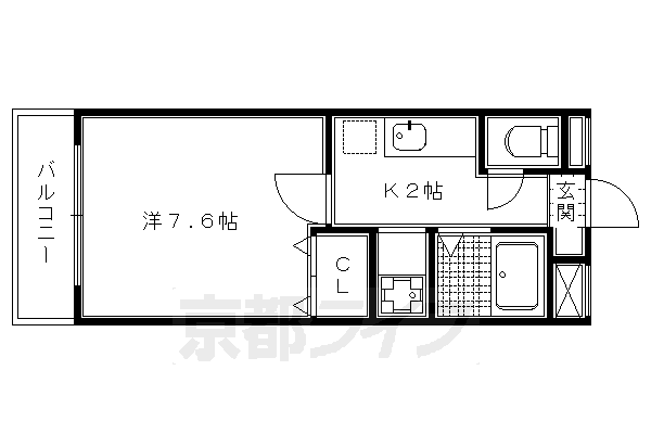 京都市北区上賀茂二軒家町のマンションの間取り