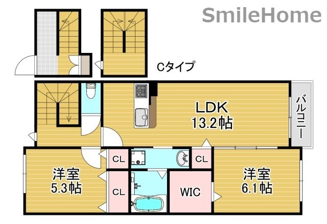 アーサー住之江の間取り