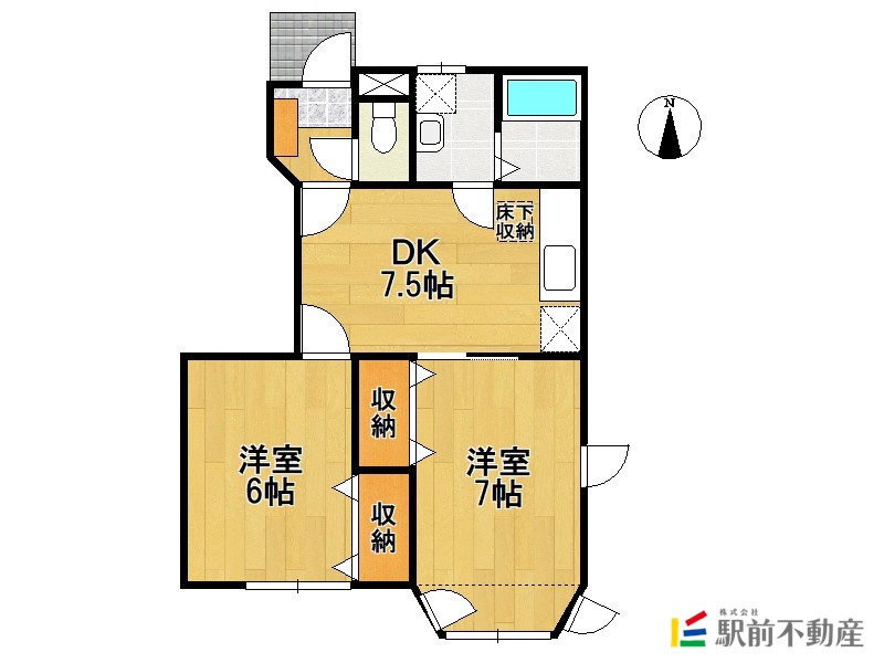 【鳥栖市弥生が丘のアパートの間取り】