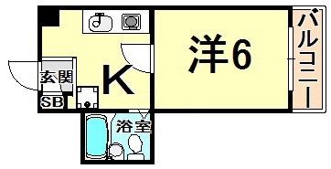 【伊丹市稲野町のマンションの間取り】