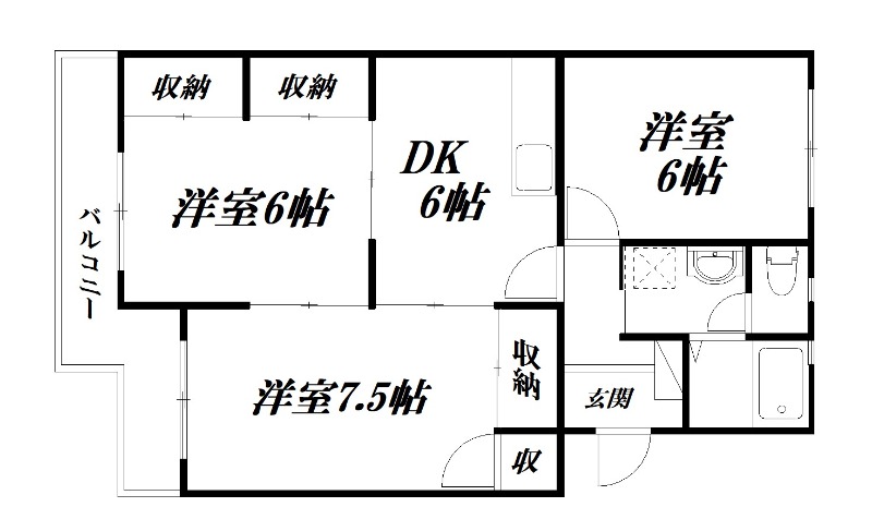 浜松市中央区北島町のマンションの間取り