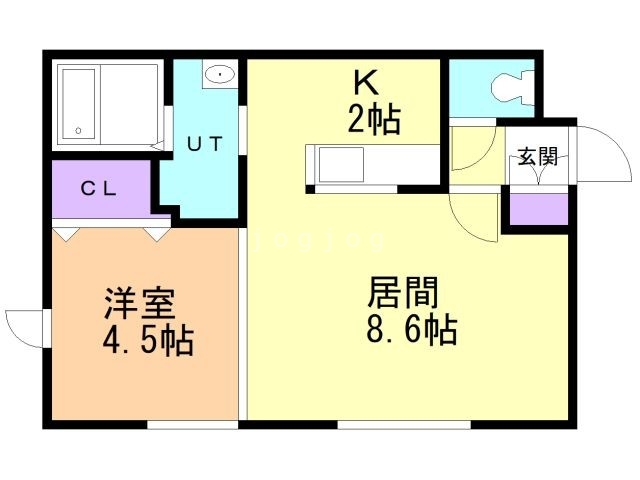 小樽市銭函のアパートの間取り