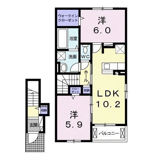 【姫路市別所町小林のアパートの間取り】