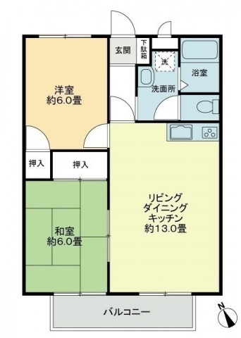 フォブール勅使Ｂの間取り