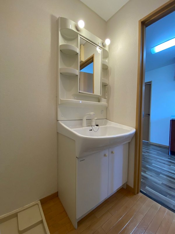 洗面設備　身支度が整う、ゆとりの独立洗面台