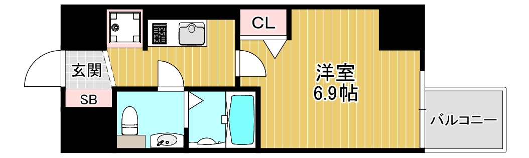 京阪本線 森小路駅 徒歩3分 10階建 築1年の間取り写真