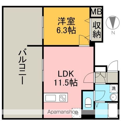 ＪＲ中央本線 金山駅 徒歩7分 14階建 築19年の間取り写真