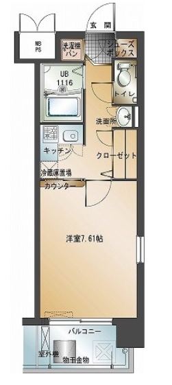 地下鉄七隈線 天神南駅 徒歩5分 12階建 築23年の間取り写真