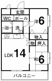 松山市南江戸のマンションの間取り