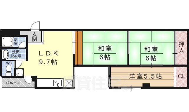 大津市中央のマンションの間取り