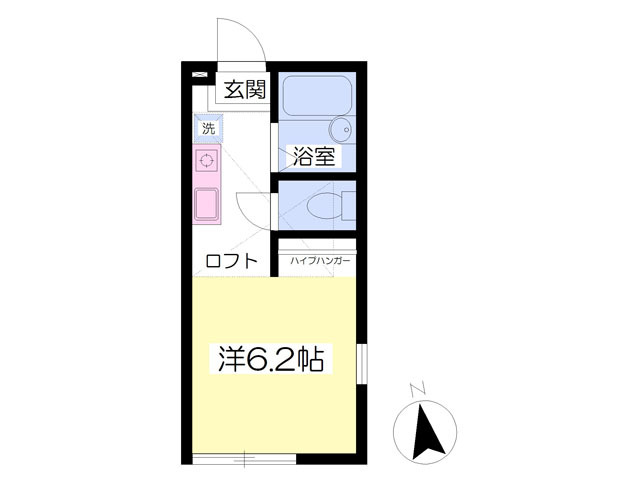 横浜市西区南浅間町のアパートの間取り