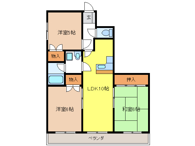 岐阜市長良宮路町のマンションの間取り