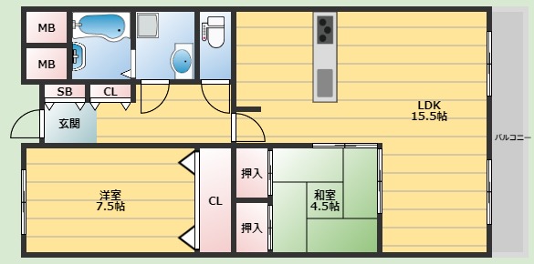 ベルメゾン山田の間取り