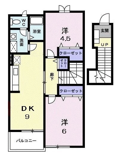 茂原市小林のアパートの間取り