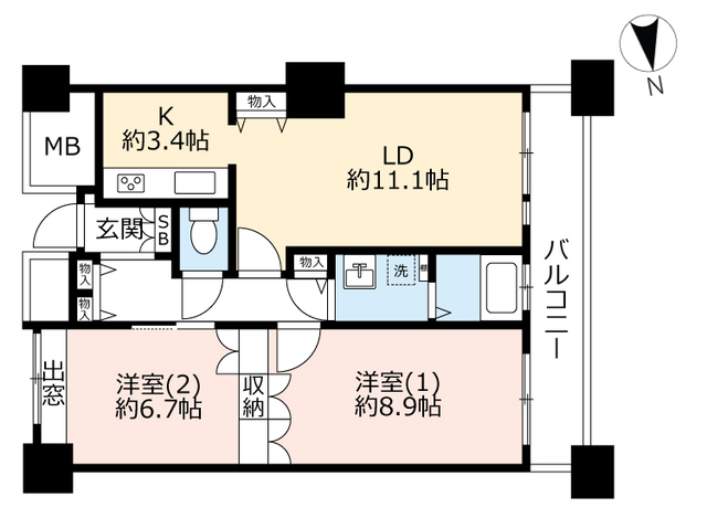 ＵＲアクアタウン納屋橋の間取り