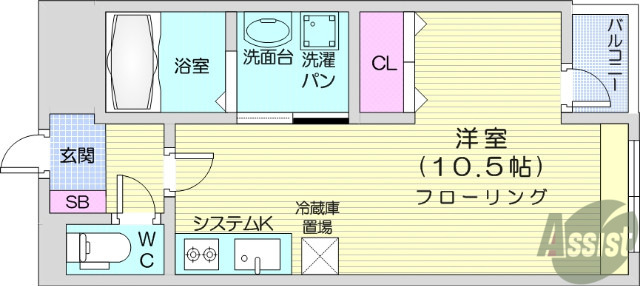 仙台市青葉区台原のマンションの間取り