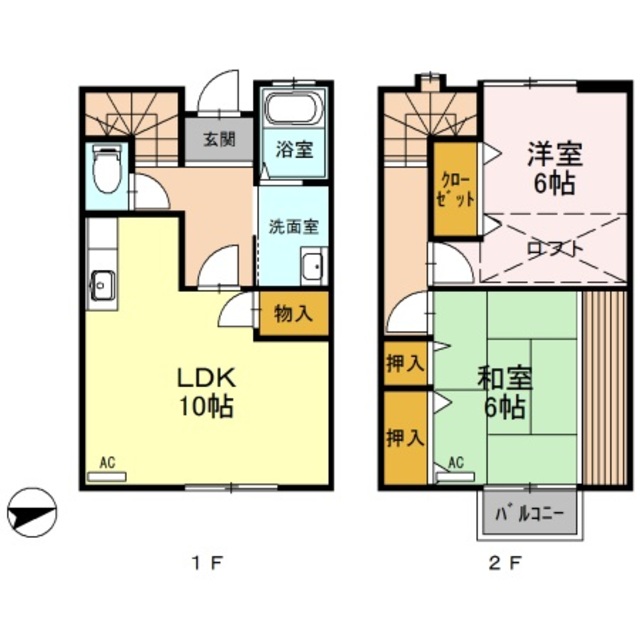 新発田市東新町のアパートの間取り