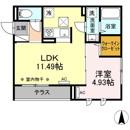 東京都日野市万願寺４（アパート）の賃貸物件の間取り