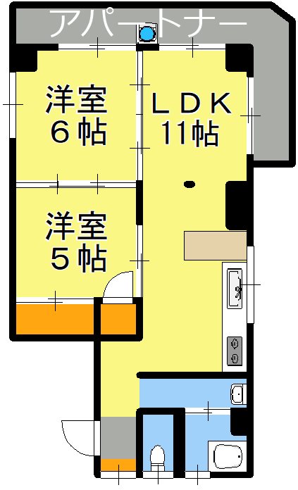 鹿児島市下伊敷のマンションの間取り