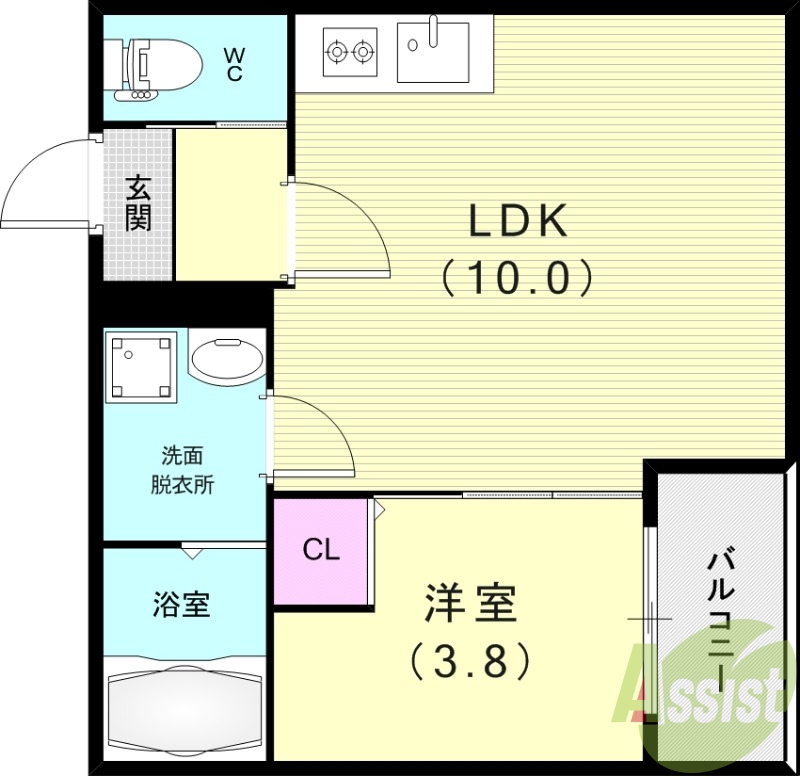 尼崎市立花町のアパートの間取り