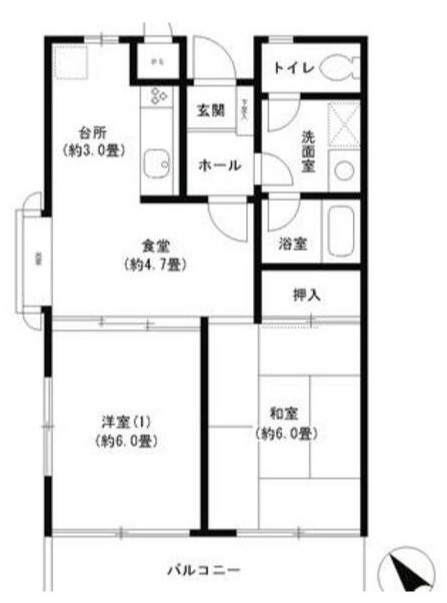 横浜市中区石川町のマンションの間取り