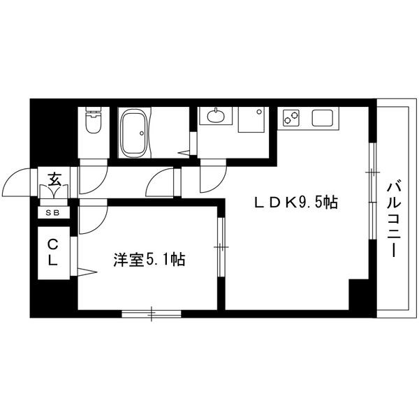 名古屋市熱田区尾頭町のマンションの間取り