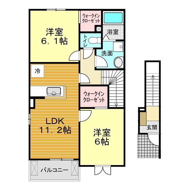 下関市豊浦町大字室津下のアパートの間取り