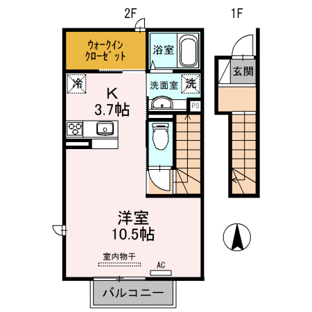 姫路市網干区垣内中町のアパートの間取り