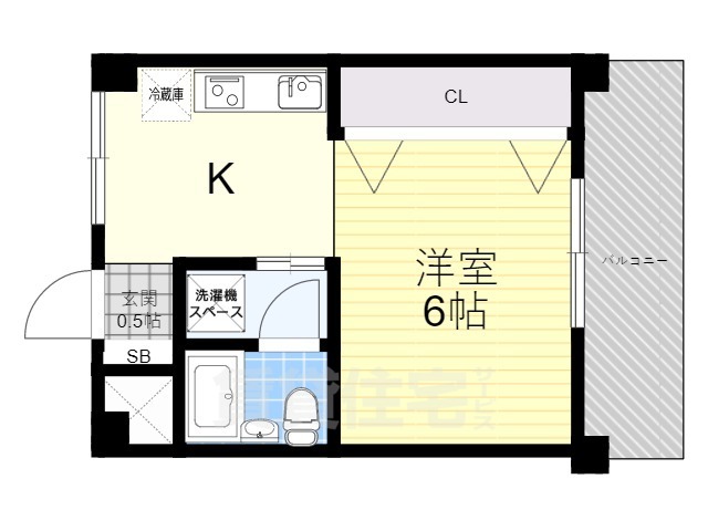 京都市伏見区向島二ノ丸町のマンションの間取り