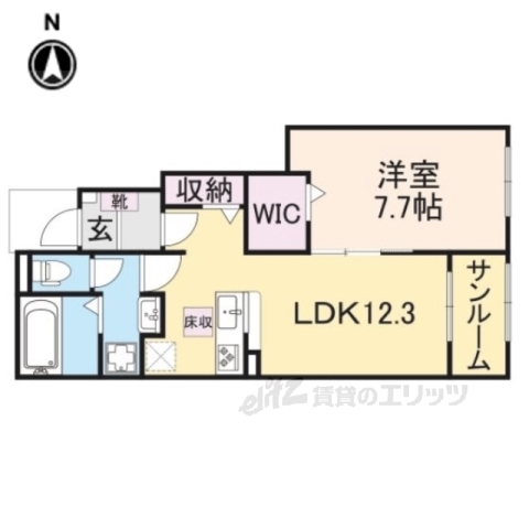 南丹市園部町小桜町のアパートの間取り