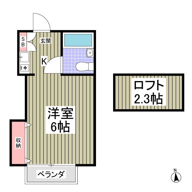 【狭山市新狭山のアパートの間取り】