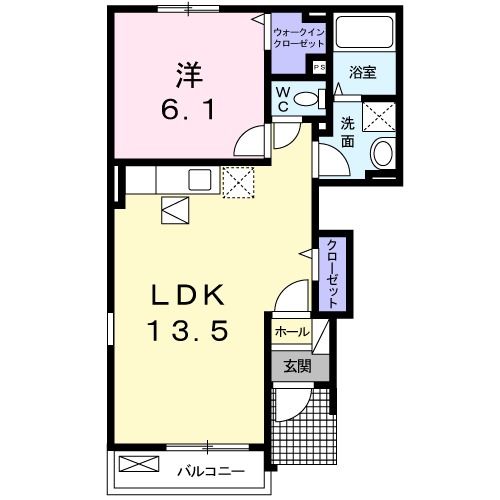 【日立市田尻町のアパートの間取り】