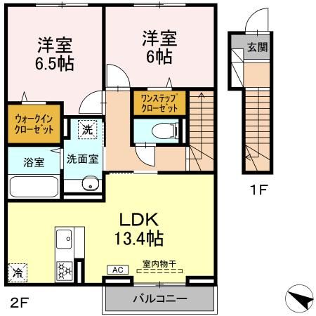 ヴェルジェＢの間取り