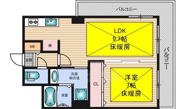 大阪市淀川区宮原のマンションの間取り