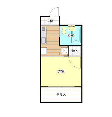 ホワイトハートレーン　2F 初期費用１万円のみの間取り