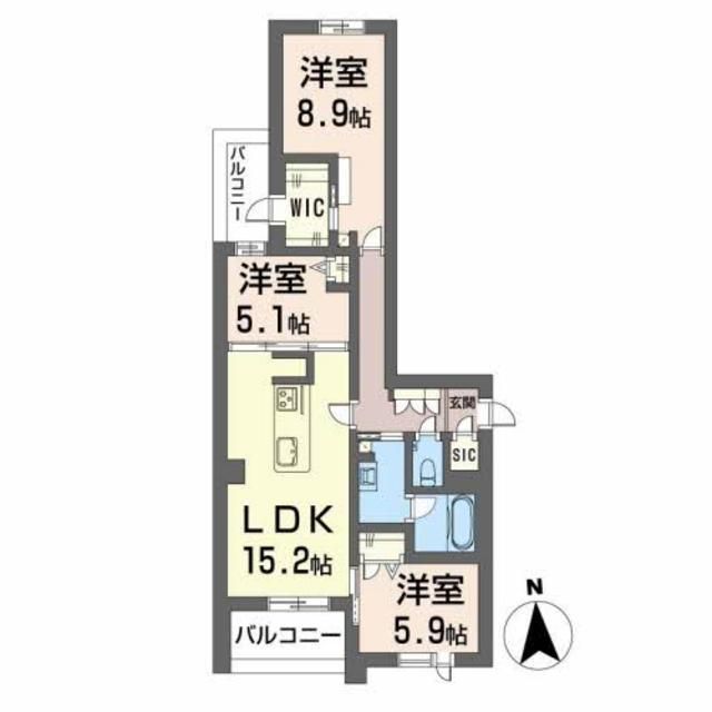 【シャーメゾン熊本城下の間取り】