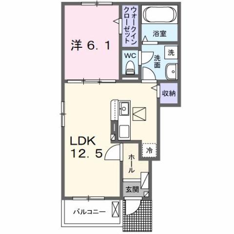 行橋市北泉のアパートの間取り