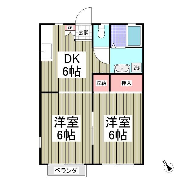 上尾市大字地頭方のアパートの間取り