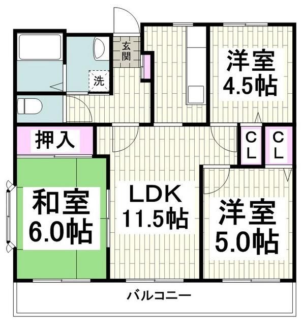 横浜市栄区飯島町のマンションの間取り