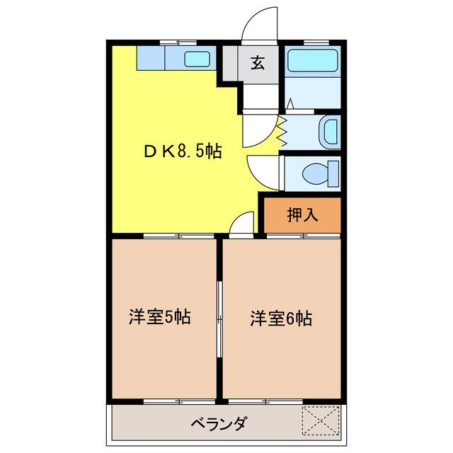 エポックハイムけんせい　Ｂの間取り