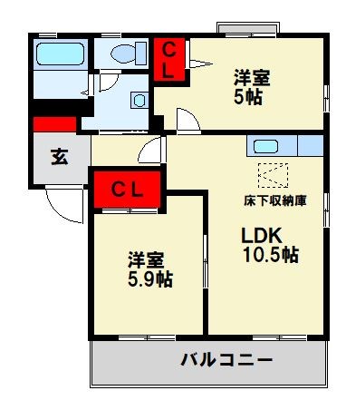 フレグランス通谷 A棟の間取り