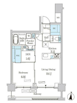 【大田区東矢口のマンションの間取り】