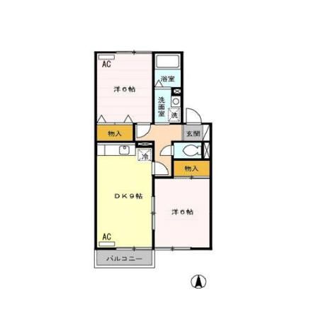 大仙市大曲須和町のアパートの間取り