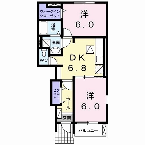 渋川市吹屋のアパートの間取り